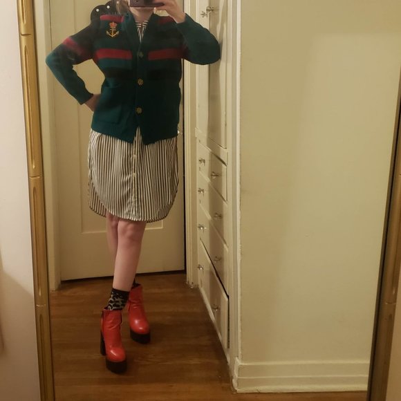 Vintage 90s Striped Designer Style Cardigan - Picture 5 of 10